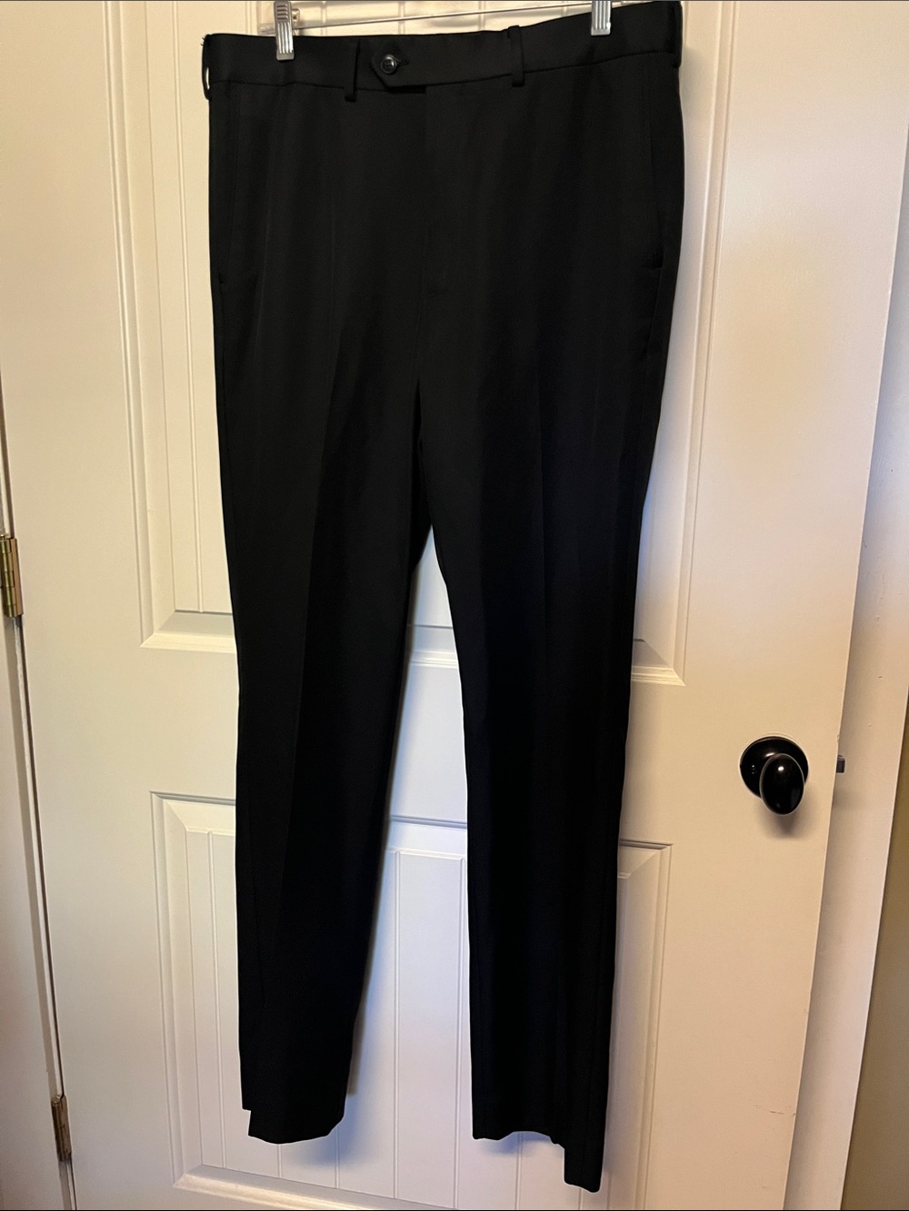 Roundtree & Yorke Men's Black Dress Pants - Classic Flat Front 34x34 ๐ฉ